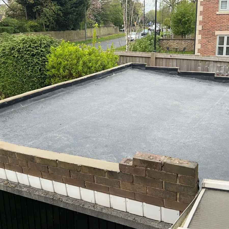 New rubber flat roof on a garage